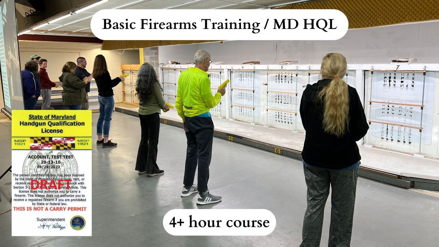 Basic Handgun Safety & MD HQL Courses - SAFE Firearms Training, LLC