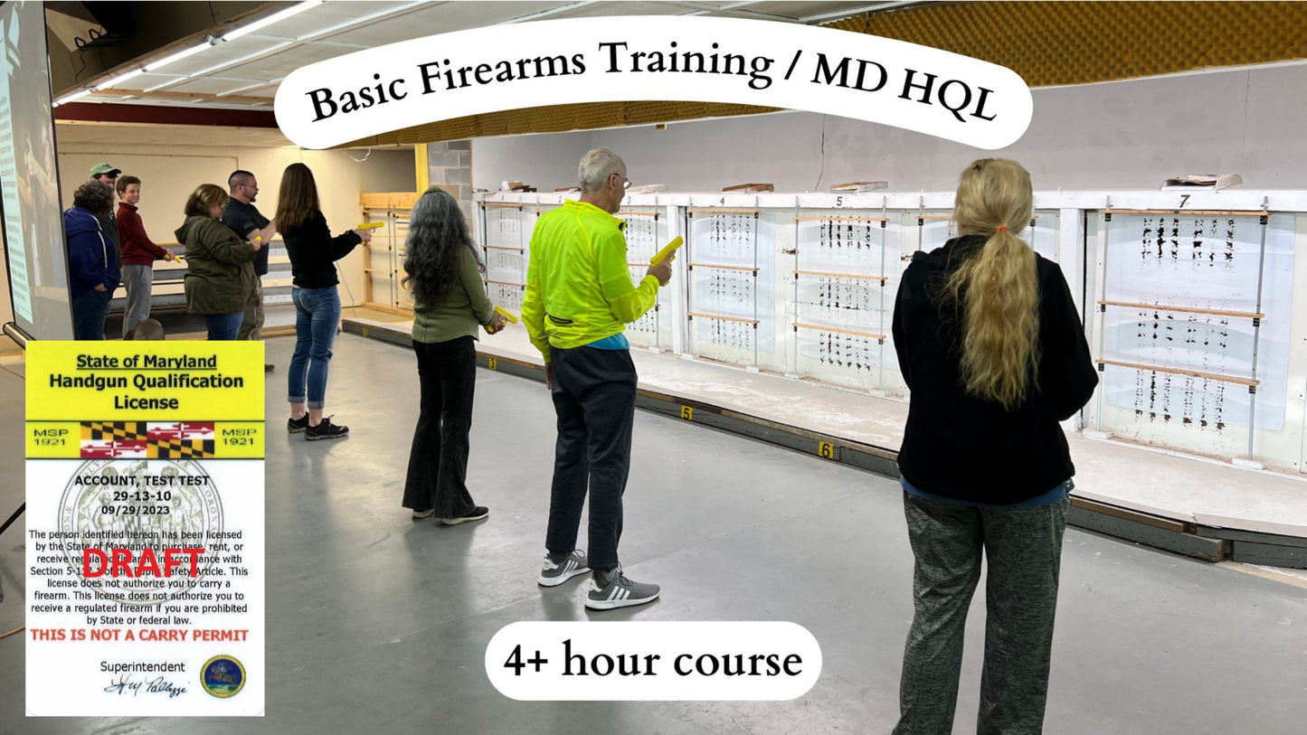 Basic Handgun Safety & MD HQL Courses - SAFE Firearms Training, LLC